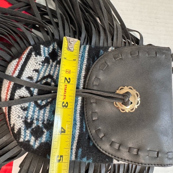 Bohemian Black and Multicolor Fringe Crossbody Bag - Picture 7 of 7